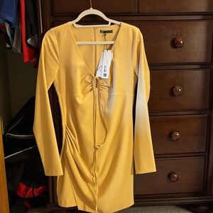 Zara Mustard Long Sleeve Dress